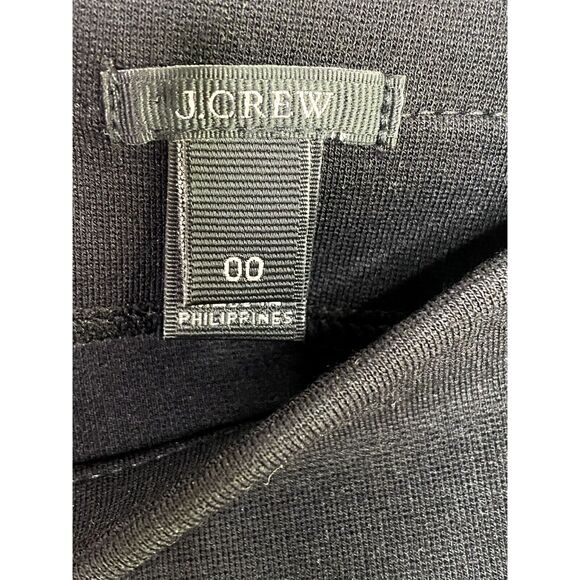 NWOT J. Crew Leather Trim Tuxedo Stripe Pixie Ponte Ankle Pants Legging 00 Black - Picture 8 of 15